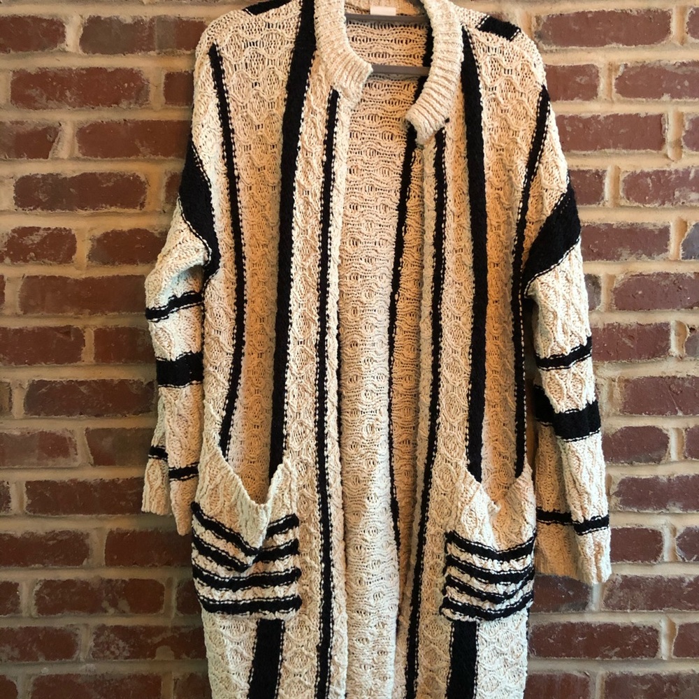 Cozy Striped Sweater Cardigan